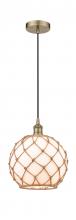 Innovations Lighting 616-1P-AB-G121-10RB - Farmhouse Rope - 1 Light - 10 inch - Antique Brass - Cord hung - Mini Pendant