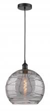 Innovations Lighting 616-1P-BK-G1213-14SM - Athens Deco Swirl - 1 Light - 14 inch - Matte Black - Cord hung - Pendant