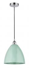 Innovations Lighting 616-1P-PC-MBD-12-SF - Plymouth - 1 Light - 12 inch - Polished Chrome - Cord hung - Mini Pendant