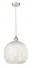 Innovations Lighting 616-1P-PN-G1216-14WM - White Mouchette - 1 Light - 14 inch - Polished Nickel - Cord Hung - Pendant