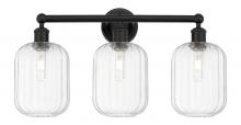 Innovations Lighting 616-3W-BK-G460-7CL - Preston Cylinder - 3 Light - 25 inch - Matte Black - Bath Vanity Light