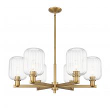 Innovations Lighting 716-6CR-BB-G460-7CL - Preston Cylinder - 6 Light - 24 inch - Brushed Brass - Chandelier
