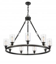 Innovations Lighting 840-BK-G802 - Clymer - 9 Light - 40 inch - Matte Black - Chain Hung - Chandelier