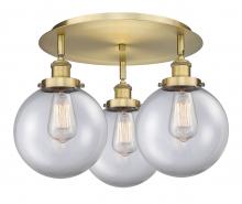 Innovations Lighting 916-3C-BB-G202-8 - Whitney - 3 Light - 20 inch - Brushed Brass - Flush Mount