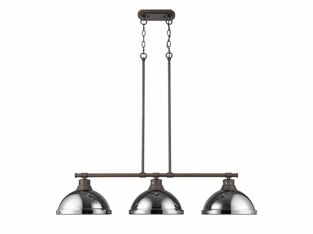 Duncan Small Pendant with Rod in Rubbed Bronze with Pewter