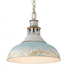 Golden 0865-L AGV-TEAL - Kinsley Large Pendant in Aged Galvanized Steel