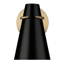 Golden 2122-1W MBS-BLK - Wall Sconce in Modern Brass with Matte Black Shade