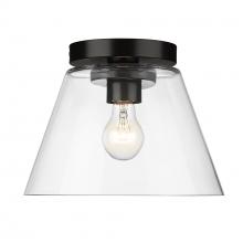 Golden 3189-FM11 BLK-CLR - Penn Flush Mount in Matte Black with Clear Glass Shade