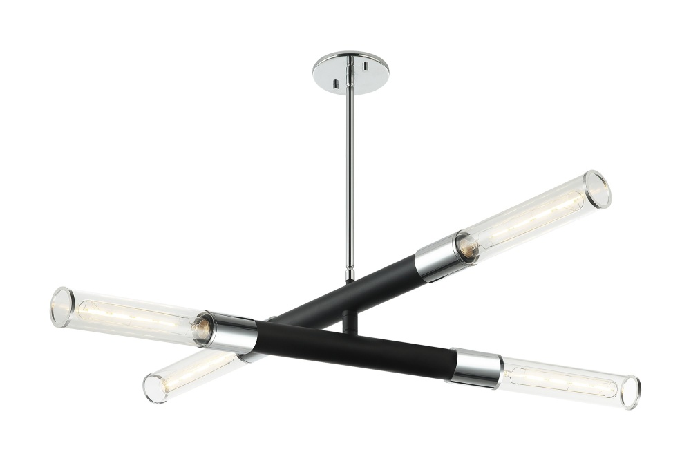 Tubo Matte Black + Chrome Pendant