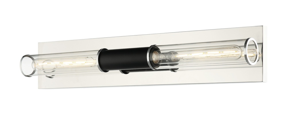 Tubo Matte Black + Chrome Wall Sconce