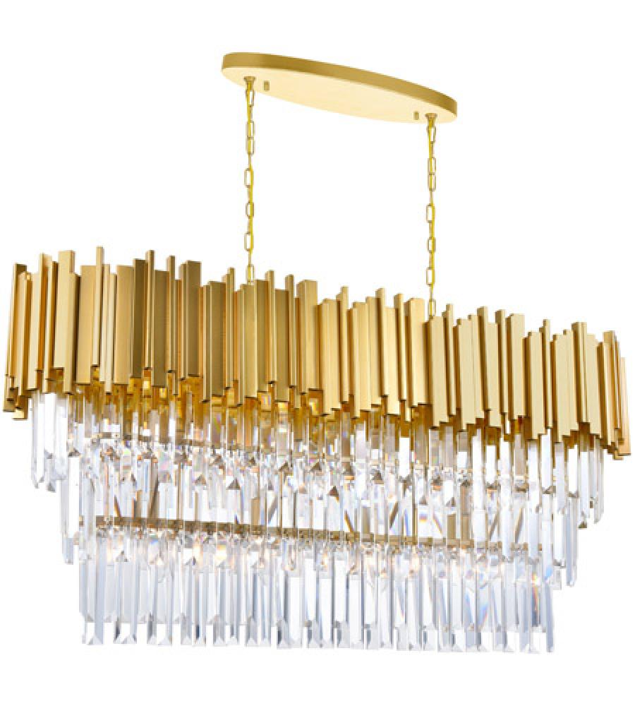 9 Light with Medallion Gold Finish