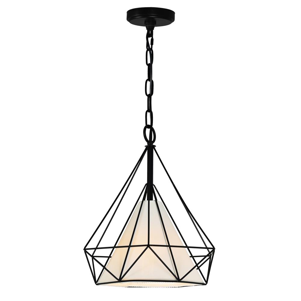 Diamond 1 Light Down Pendant With Black Finish