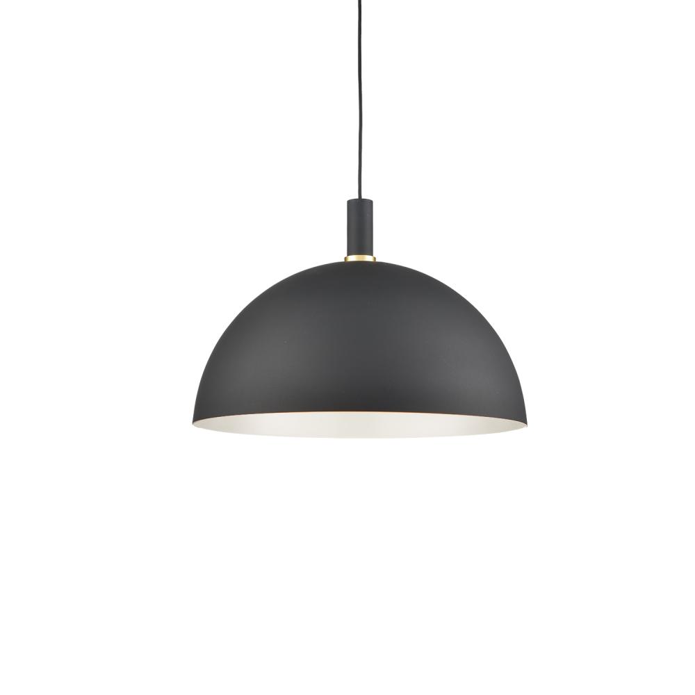 24-in Black With Gold Detail 1 Light Pendant