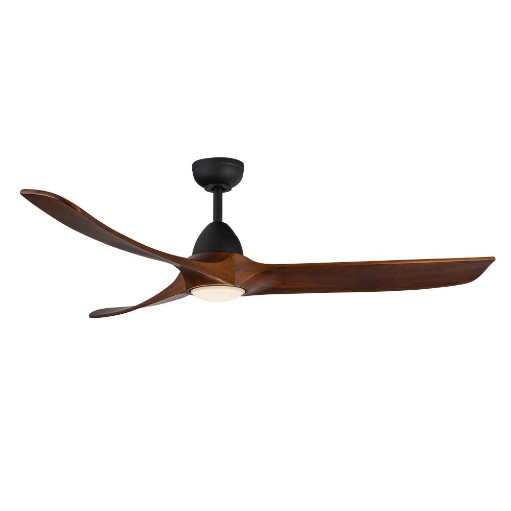 Baylor 60-in Matte Black/Dark Walnut LED Ceiling Fan