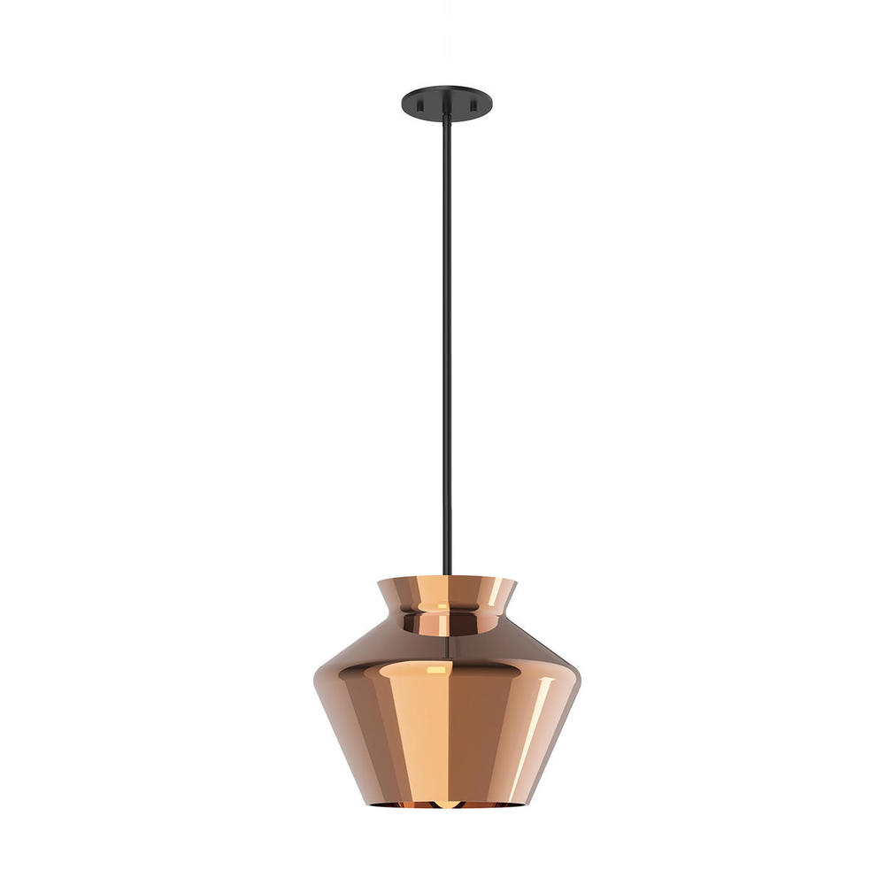 Trinity 13-in Black/Copper LED Pendant