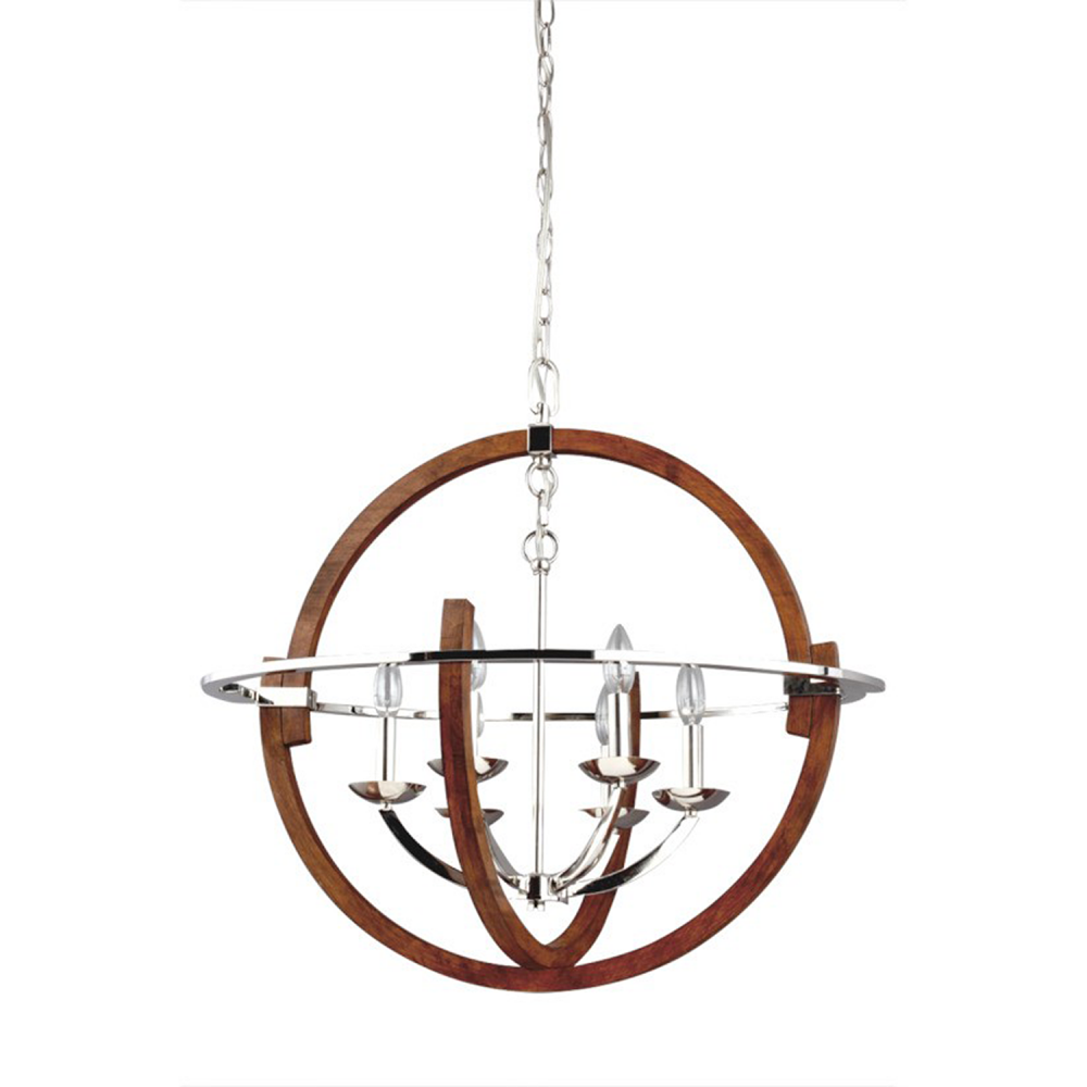 6-Light 27" Hybrid Chandelier