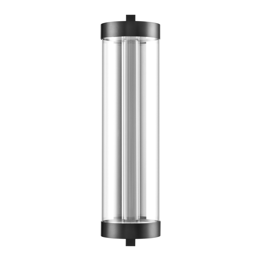 Claro Outdoor LED 35" Round Glass Crystal Sconce in Matte Black