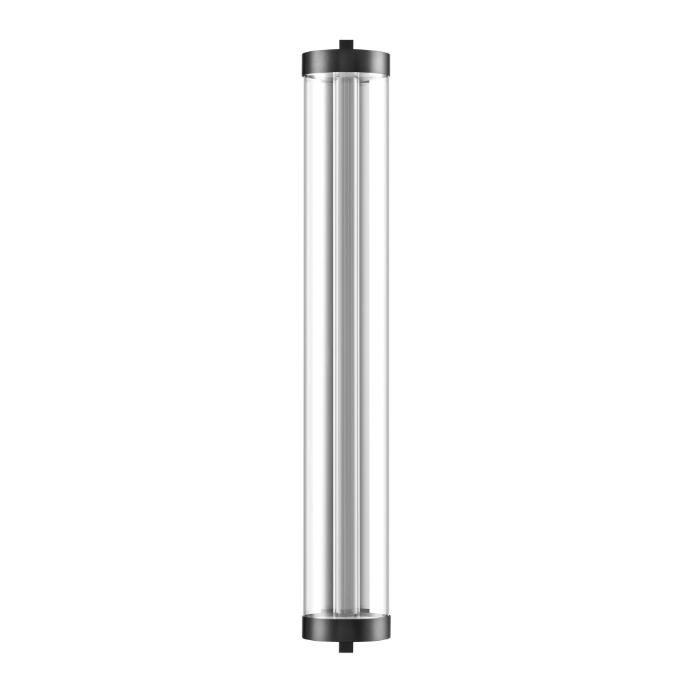 Claro Outdoor LED 72" Round Glass Crystal Sconce in Matte Black