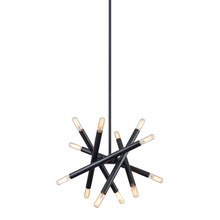 ZEEV Lighting CD10036-12-MBK - 12-Light 14" Adjustable Satin Brushed Black Sputnik Chandelier