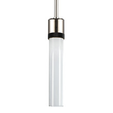 ZEEV Lighting P11703-LED-PN-K-SBB-G1 - 3" LED 3CCT Cylindrical Pendant Light, 12" Clear Glass and Polished Nickel with Black Finish