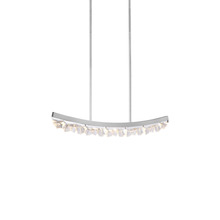 ZEEV Lighting PL11611-LED-32-PN - LED 3CCT 32" Unique Curved Crystal Polished Nickel Linear Pendant Light