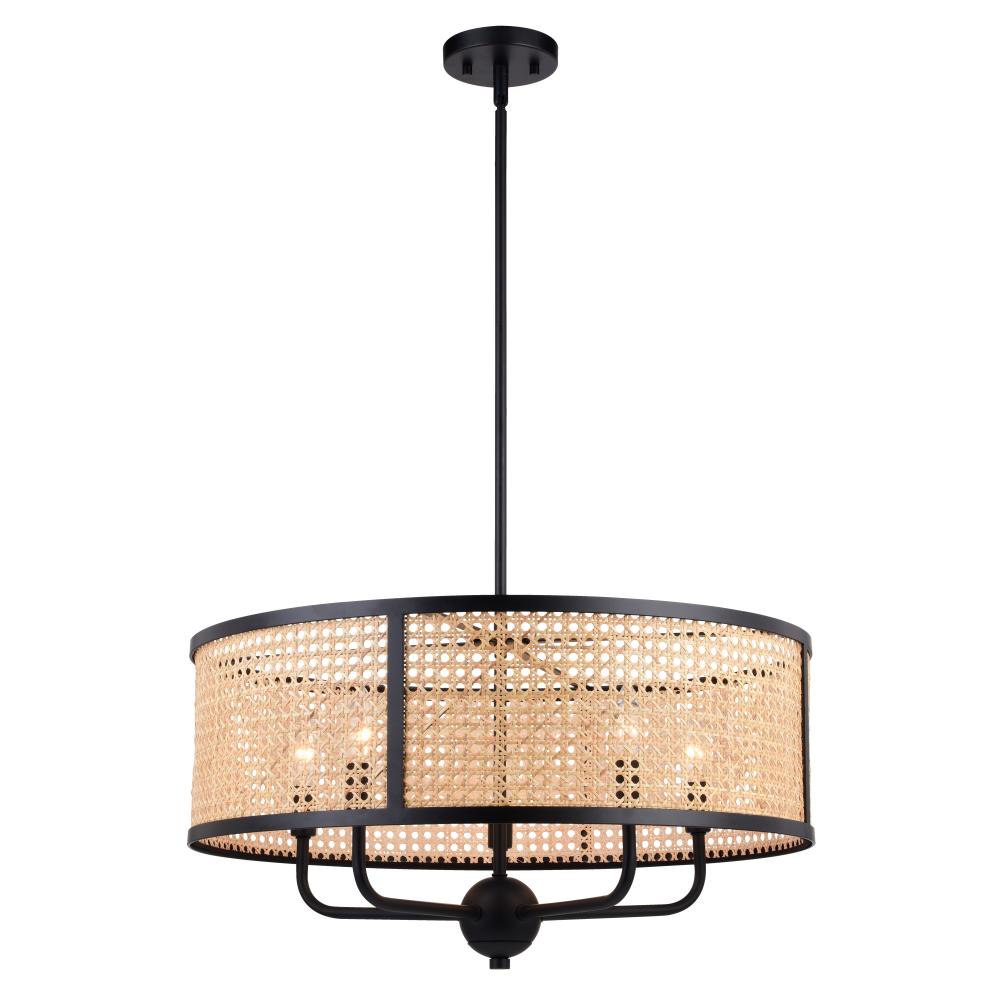 Berens 24-in. 5 Light Pendant Matte Black