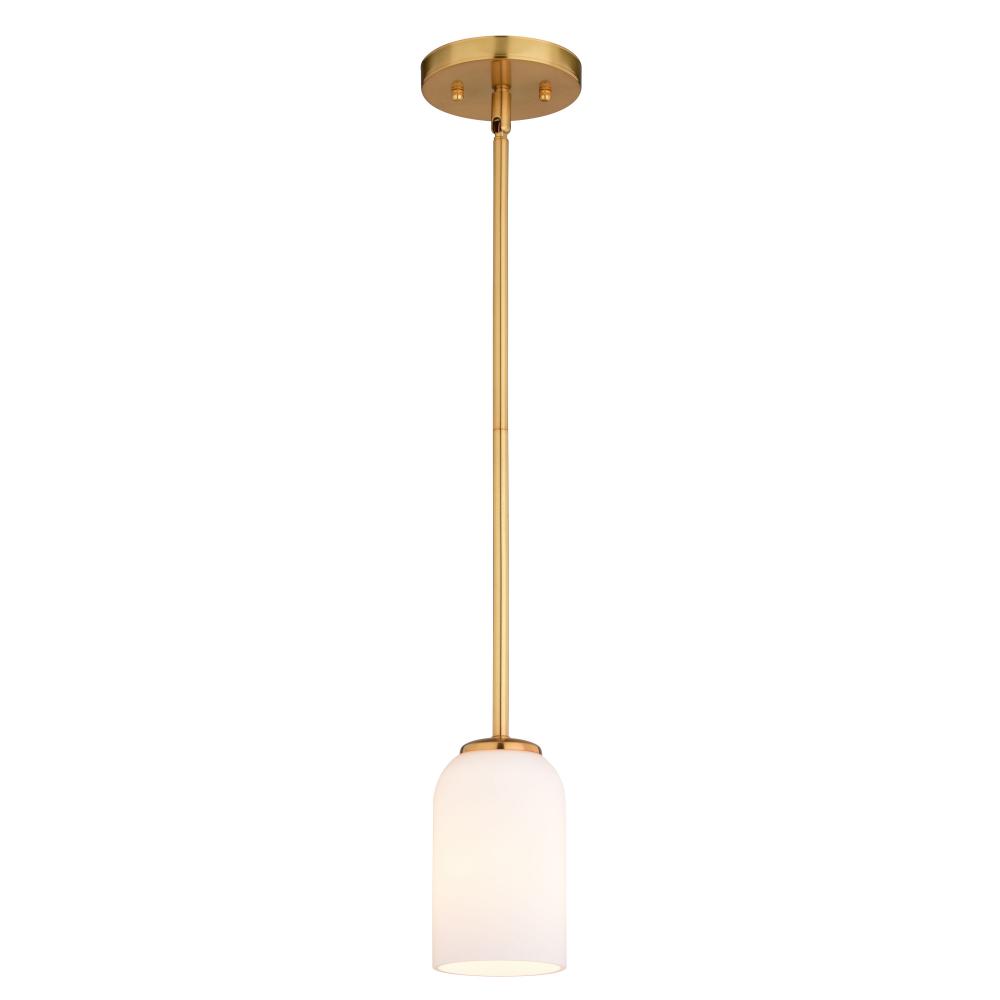 Shelby 5.25-in. W 1 Light Mini Pendant Natural Brass