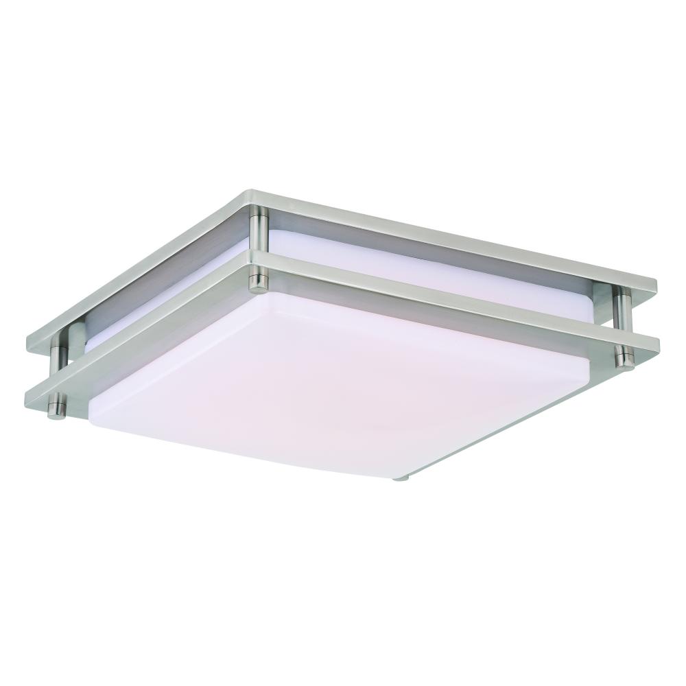 Horizon 12-in LED Flush Mount Ceiling Light Satin Nickel