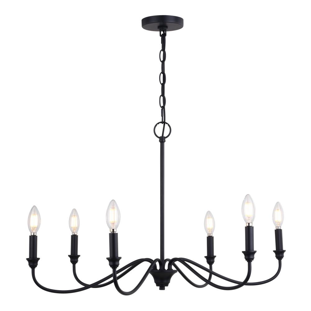 Annabelle 30-in. 6 Light Chandelier Matte Black