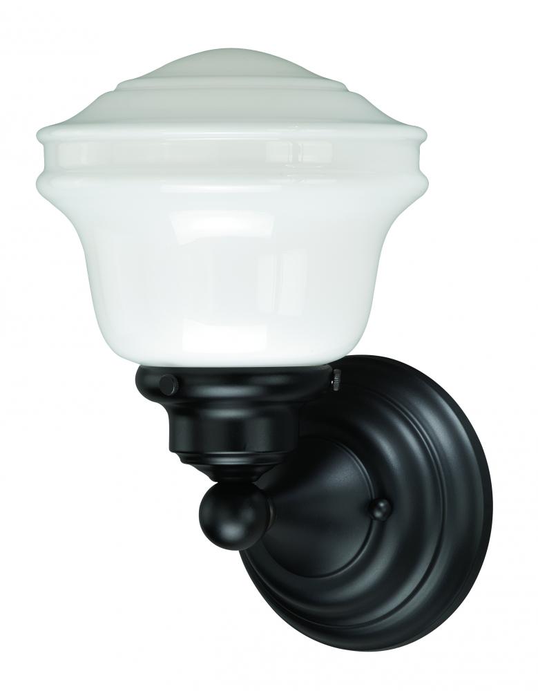 Huntley 1L Vanity Milk Glass Oil Rubbed Bronze