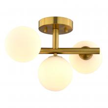 Vaxcel International C0318 - Graham 13-in. W 3 Light Semi-Flush Mount Harvest Gold