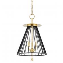 Hudson Valley 1014-AGB/BK - 3 LIGHT PENDANT