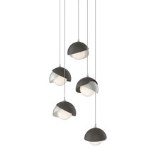 Hubbardton Forge 131125-SKT-LONG-82-07-GG0711 - Brooklyn 5-Light Double Shade Pendant