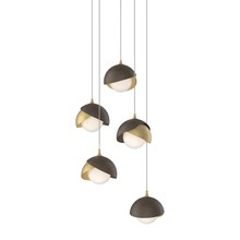 Hubbardton Forge 131125-SKT-LONG-86-05-GG0711 - Brooklyn 5-Light Double Shade Pendant