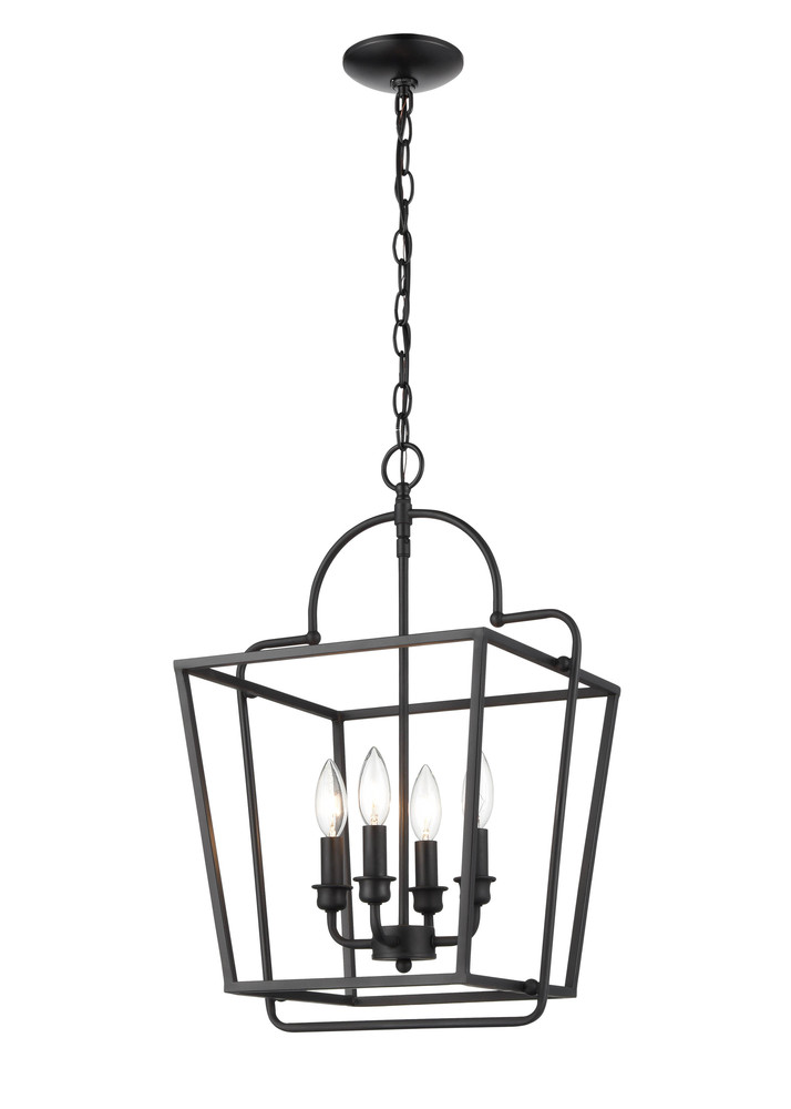 4-Light Pendant light Matte Black