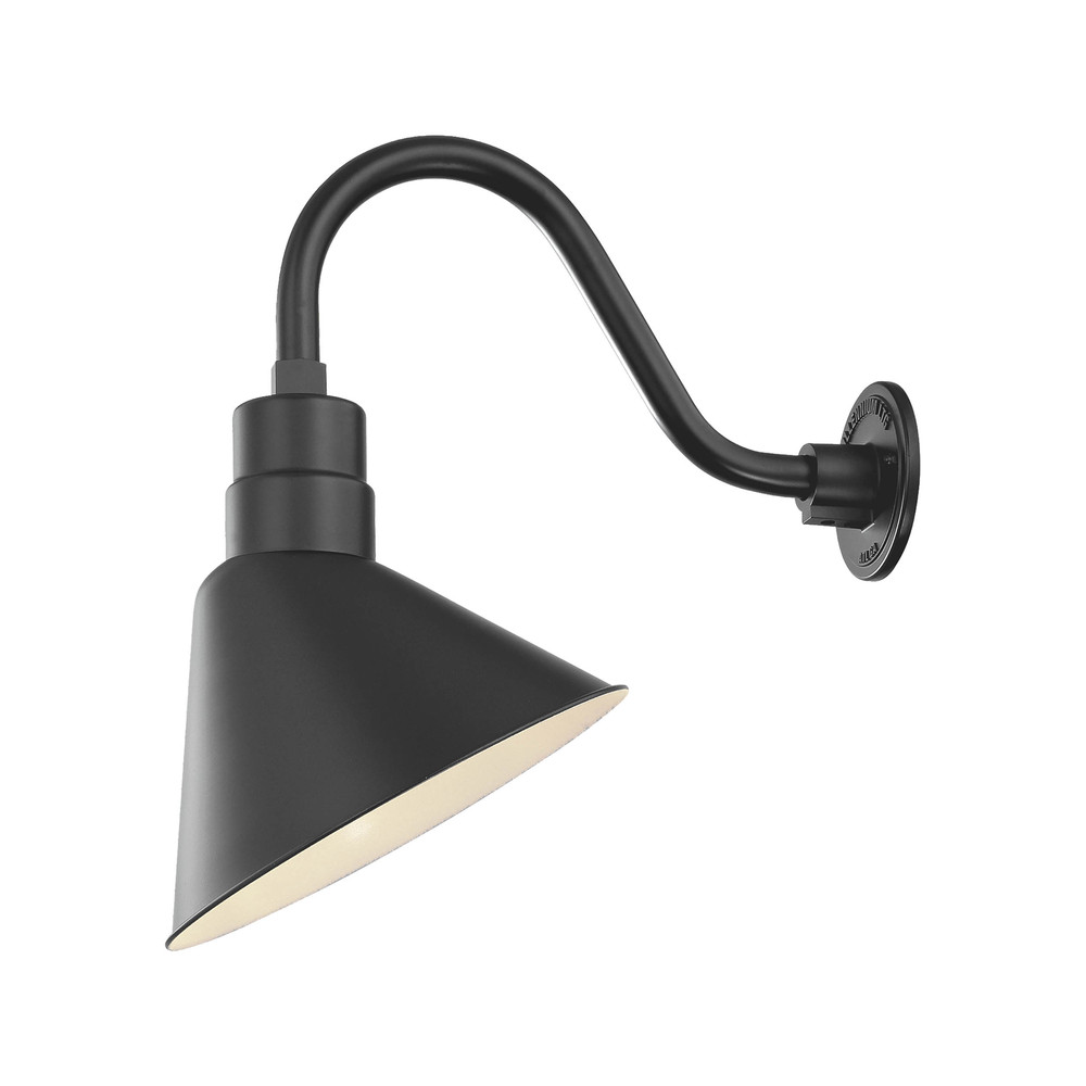 R Series 1-Light Angle Shade Satin Black