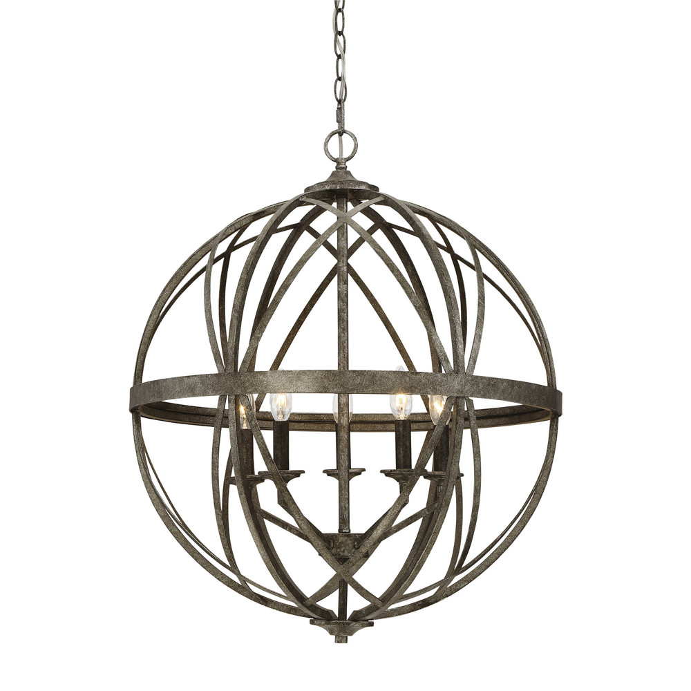 Lakewood 5-Light Pendant light Antique Silver