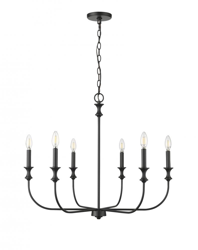 Savanne 6-Light Chandelier Ceiling Light Matte Black