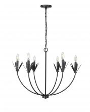 Millennium 12706-MB - Primrose 6-Light Chandelier Ceiling Light Matte Black