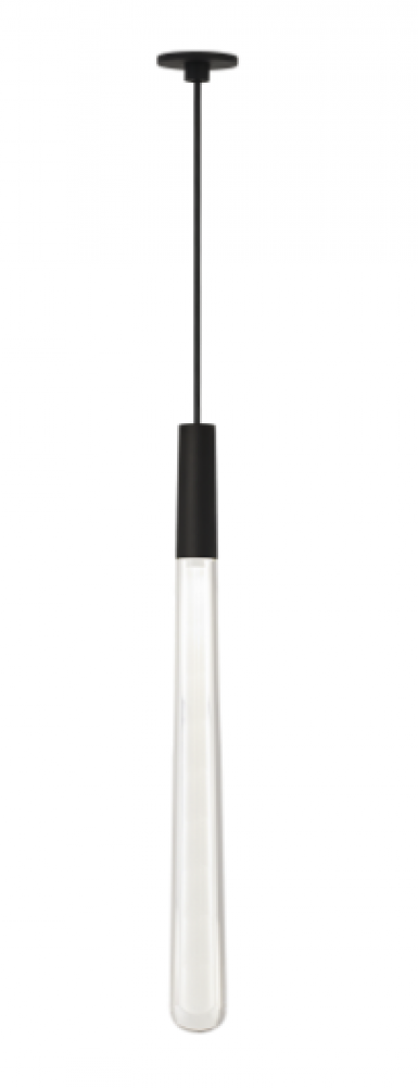 Sean Lavin Pylon 1-light dimmable LED crystal port alone pendant with nightshade black finish