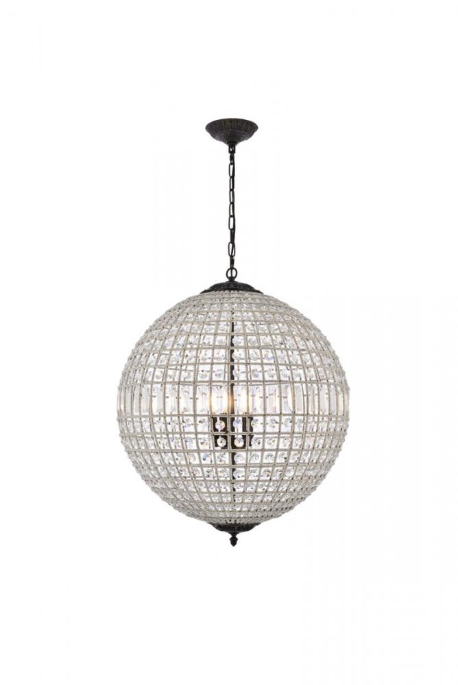 Olivia 5 Light Dark Bronze Chandelier Clear Royal Cut Crystal