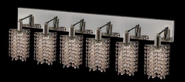 1286 Mini Collection Wall Fixture Oblong Canopy D40inx5in  H13.5in Star Pendant  Lt:6 Chrome Finish