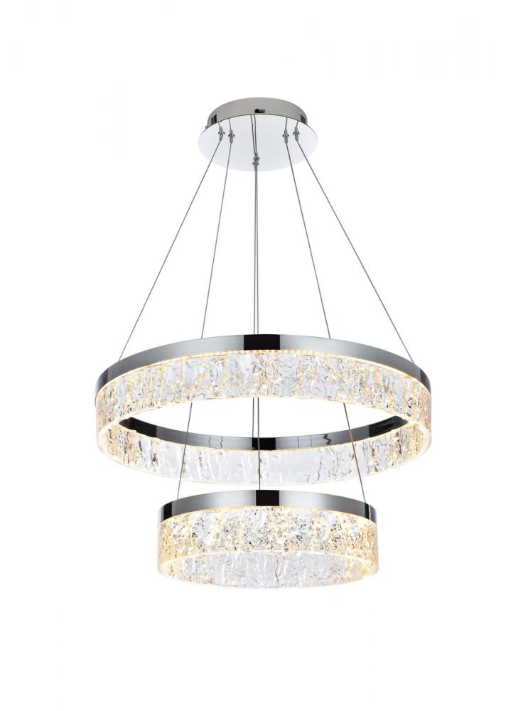 Linden 22 Inch Adjustable LED Chandelier in Chrome