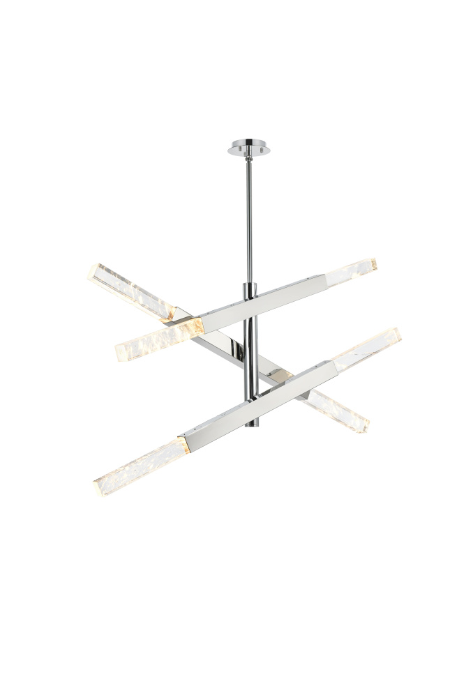 Pendant L48"H19"L6 Chrome