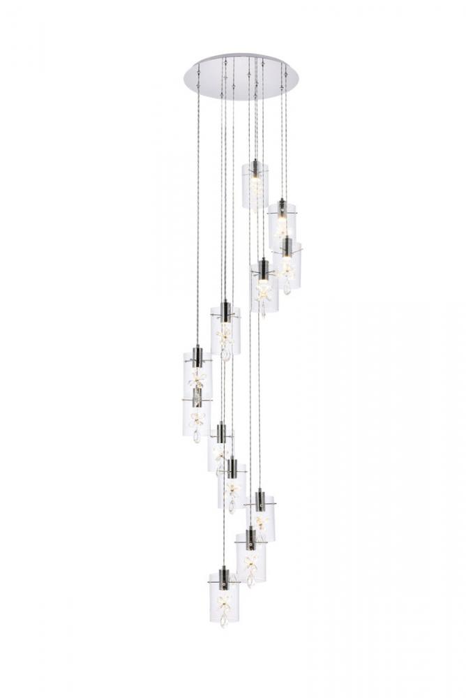 Hana 12 Lights Chrome Pendant