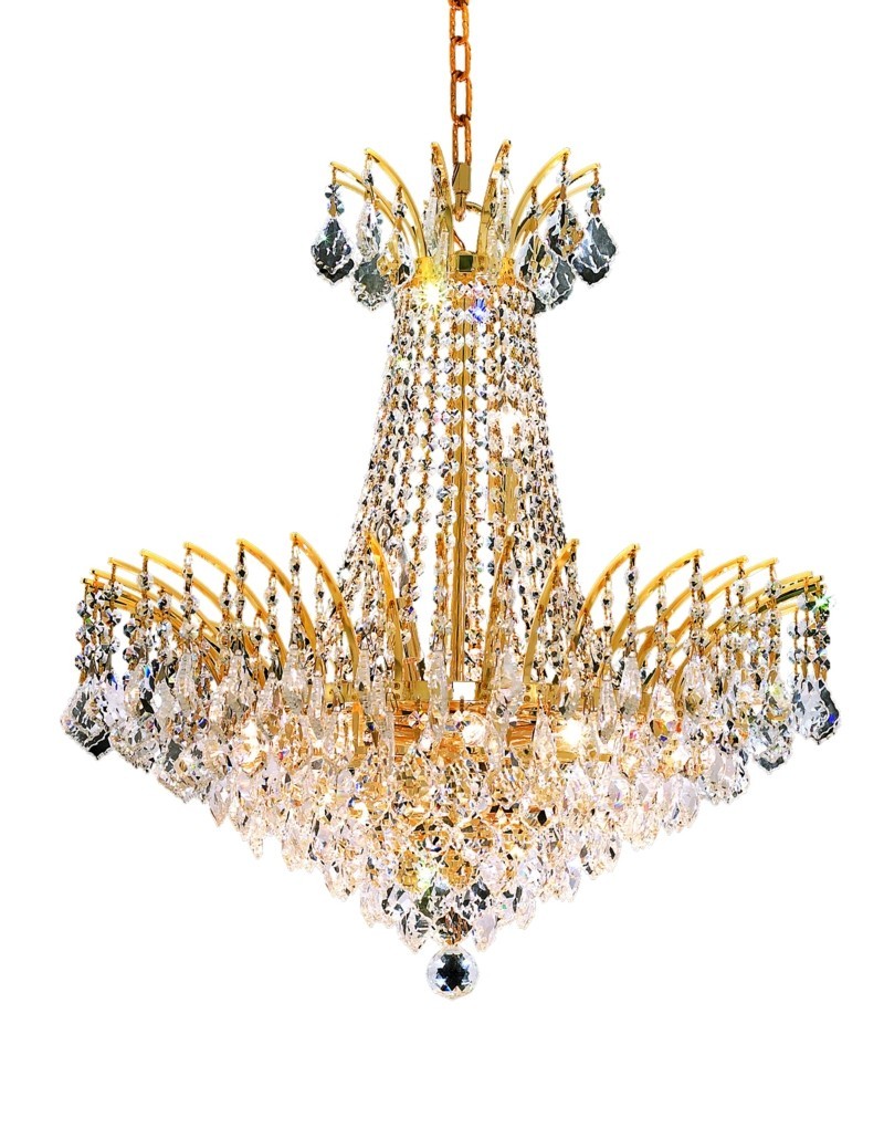 Victoria 11 light Gold Chandelier Clear Swarovski® Elements Crystal