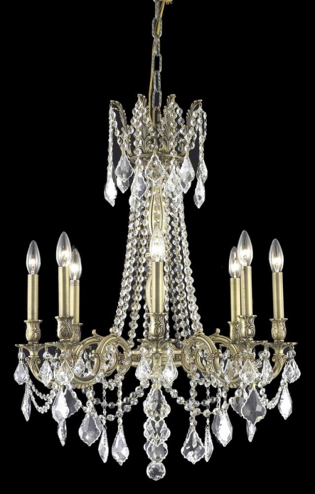 Rosalia 8 Light French Gold Chandelier Clear Royal Cut Crystal