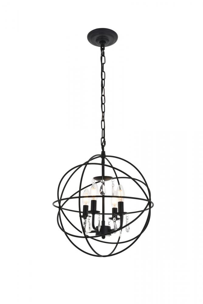 Wallace 4 Light Matte Black Pendant