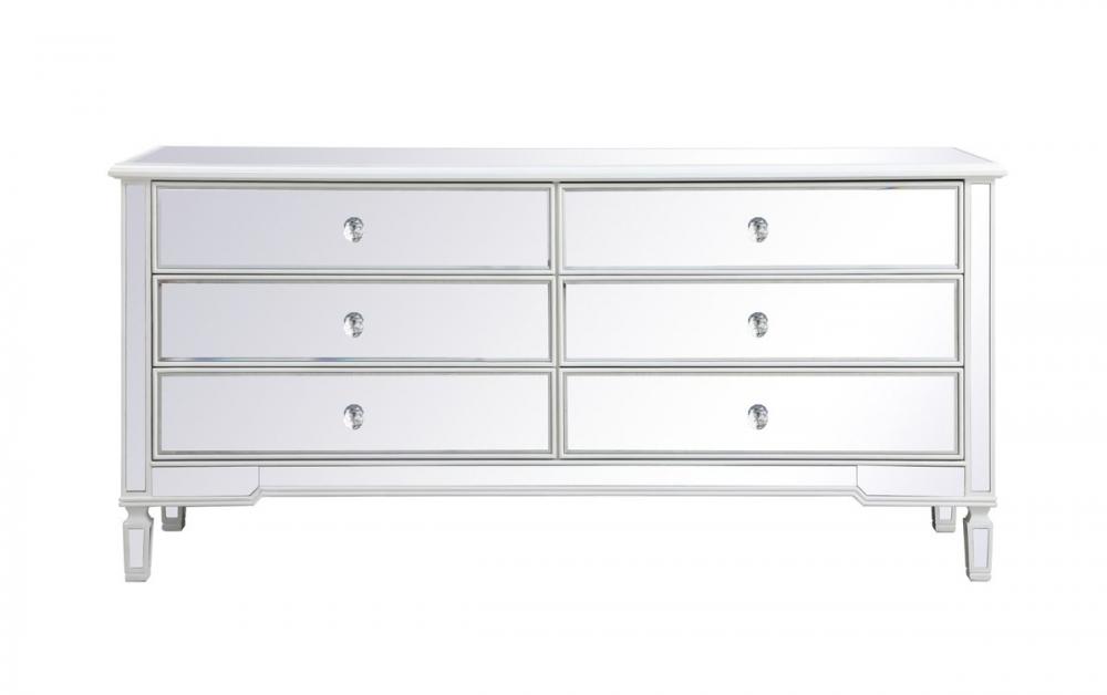 Contempo 72 In. Mirrored Chest in Antique White