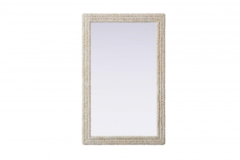 Rectangle Cornhusk Mirror 35x55 in Linen White